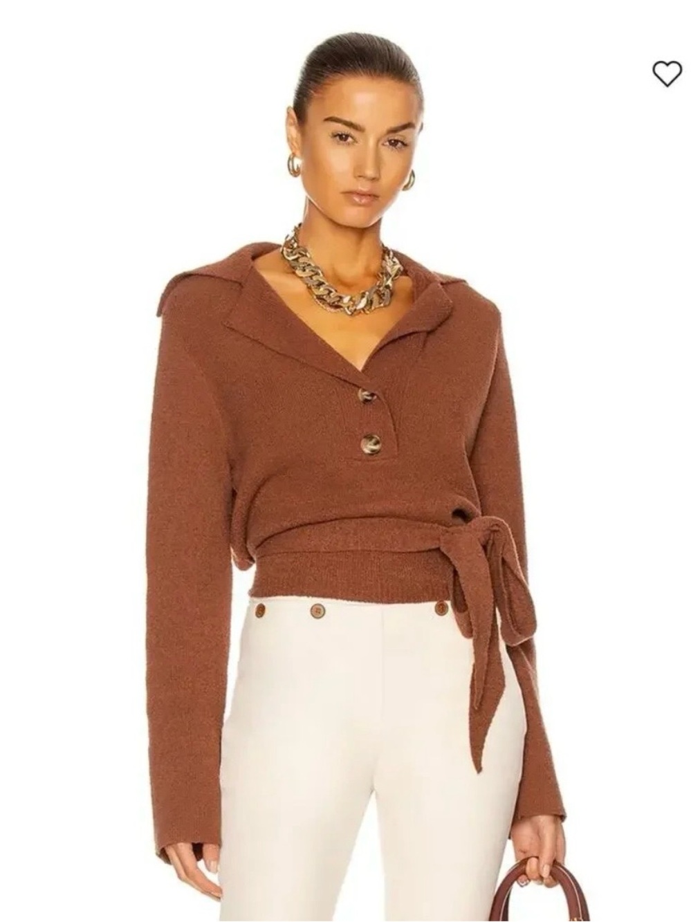 Nanushka Sweater | Rosalie | Brown Wrap-Front